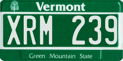 VT license plate XRM239