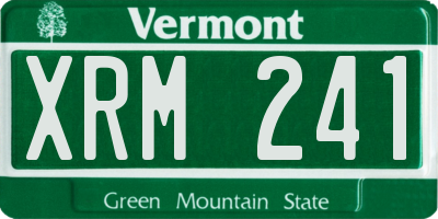 VT license plate XRM241