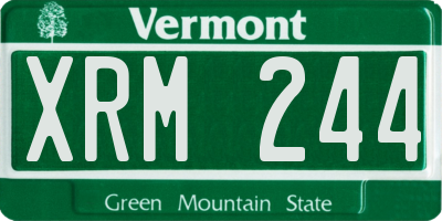 VT license plate XRM244