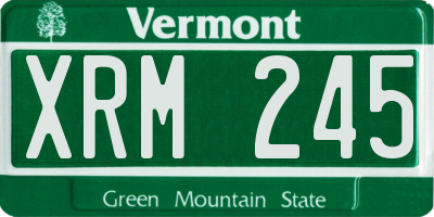 VT license plate XRM245