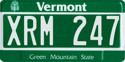 VT license plate XRM247
