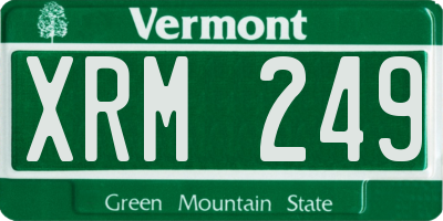VT license plate XRM249