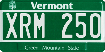 VT license plate XRM250