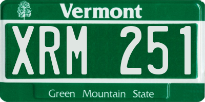 VT license plate XRM251