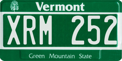 VT license plate XRM252