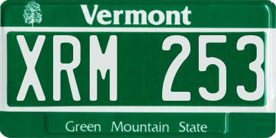 VT license plate XRM253