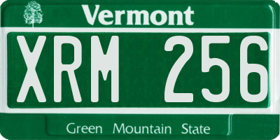 VT license plate XRM256
