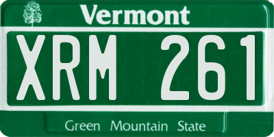 VT license plate XRM261