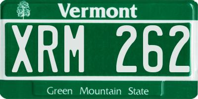 VT license plate XRM262
