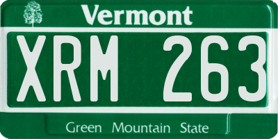 VT license plate XRM263