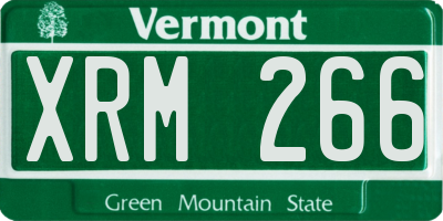 VT license plate XRM266