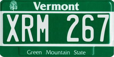 VT license plate XRM267