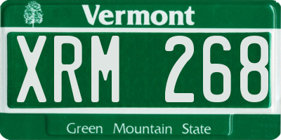 VT license plate XRM268