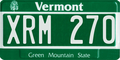 VT license plate XRM270