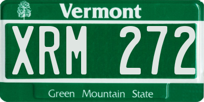 VT license plate XRM272