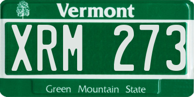 VT license plate XRM273