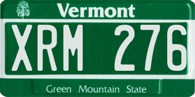 VT license plate XRM276