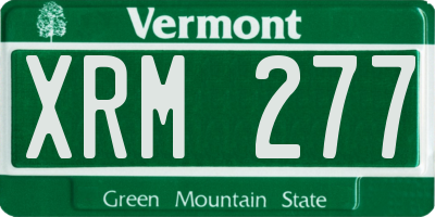 VT license plate XRM277