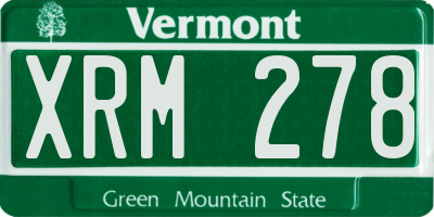 VT license plate XRM278