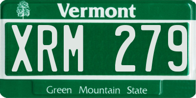 VT license plate XRM279