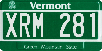 VT license plate XRM281