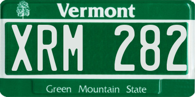 VT license plate XRM282