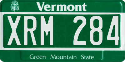 VT license plate XRM284