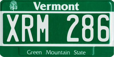 VT license plate XRM286