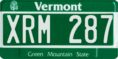 VT license plate XRM287