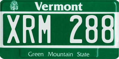 VT license plate XRM288