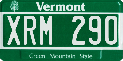VT license plate XRM290