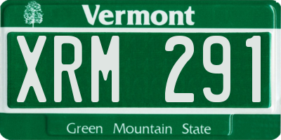 VT license plate XRM291