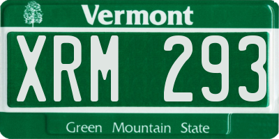 VT license plate XRM293