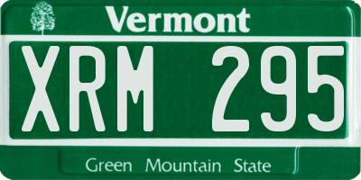 VT license plate XRM295