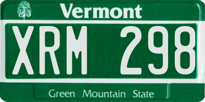 VT license plate XRM298