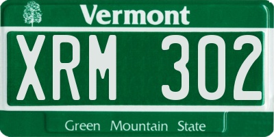 VT license plate XRM302
