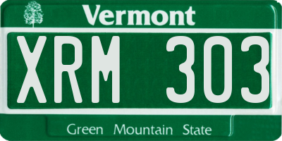 VT license plate XRM303