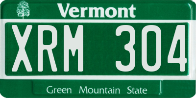 VT license plate XRM304