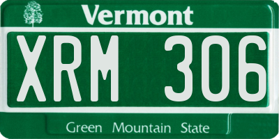 VT license plate XRM306