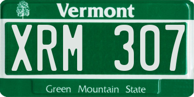 VT license plate XRM307