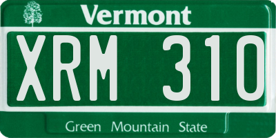 VT license plate XRM310