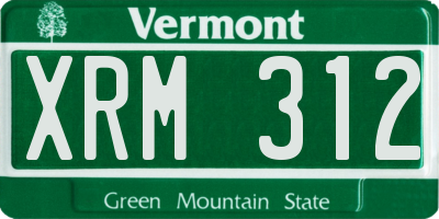 VT license plate XRM312