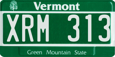 VT license plate XRM313