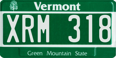 VT license plate XRM318