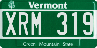 VT license plate XRM319