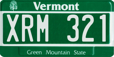 VT license plate XRM321