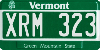 VT license plate XRM323