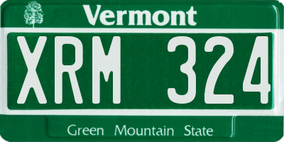 VT license plate XRM324