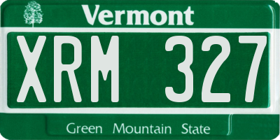 VT license plate XRM327
