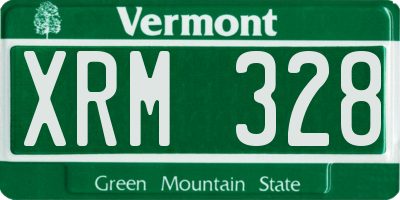 VT license plate XRM328